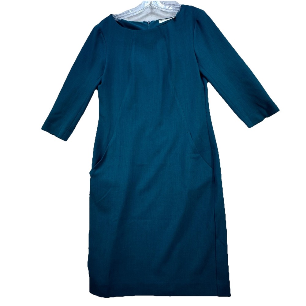 M.M. LaFleur Sheath Dress Women's Size 6 Teal Green Pockets Executive Chic